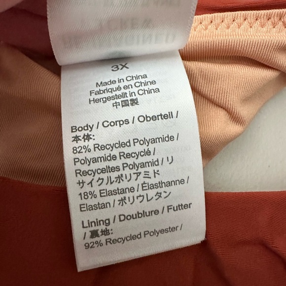 J.Crew Active Longline Swim Top Plus Size 3X Wildfire Color High Neck - Picture 4 of 7